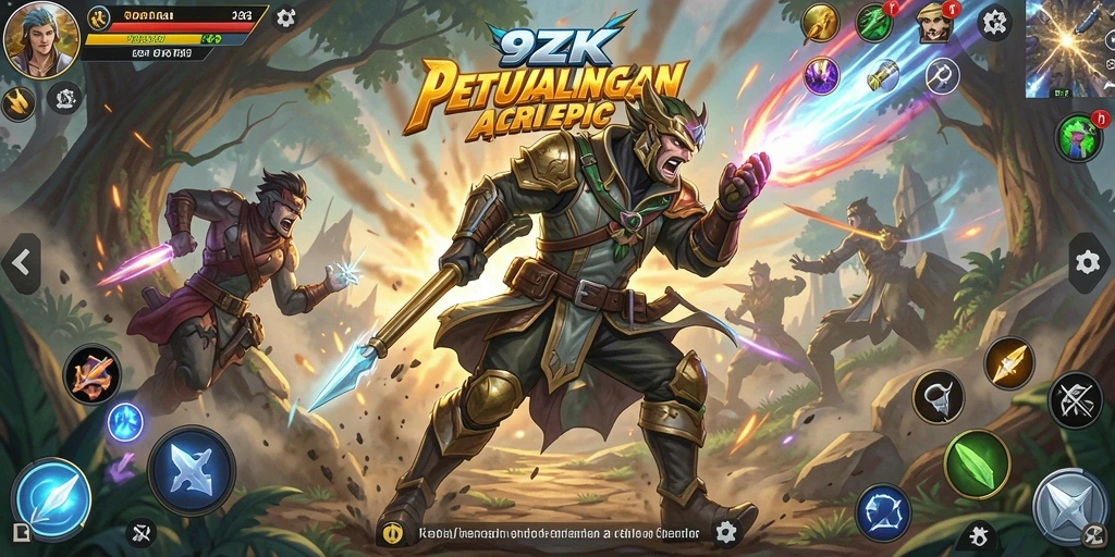 Tangkapan layar gameplay 9ZK menunjukkan aksi seru dalam pertempuran.