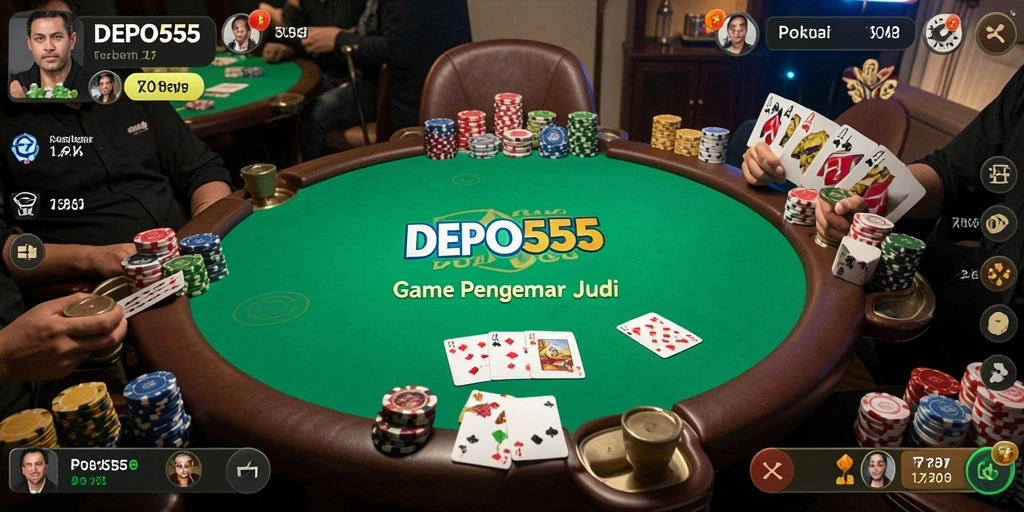 Tampilan permainan Poker di DEPO555 yang menarik dan interaktif.