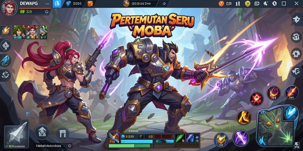 Gameplay seru dari DEWAPG dalam pertempuran MOBA.