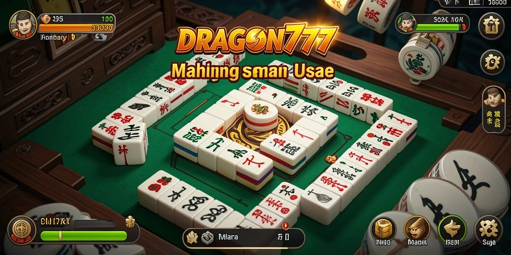 Tampilan gameplay DRAGON777 dengan desain Mahjong yang menarik.
