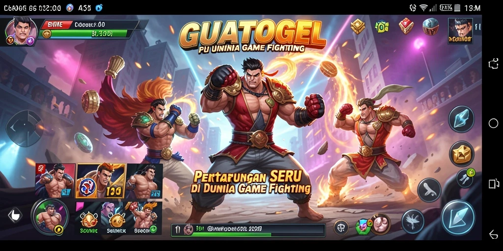 Tangkapan layar utama GUATOGEL menunjukkan aksi pertarungan yang mendebarkan.