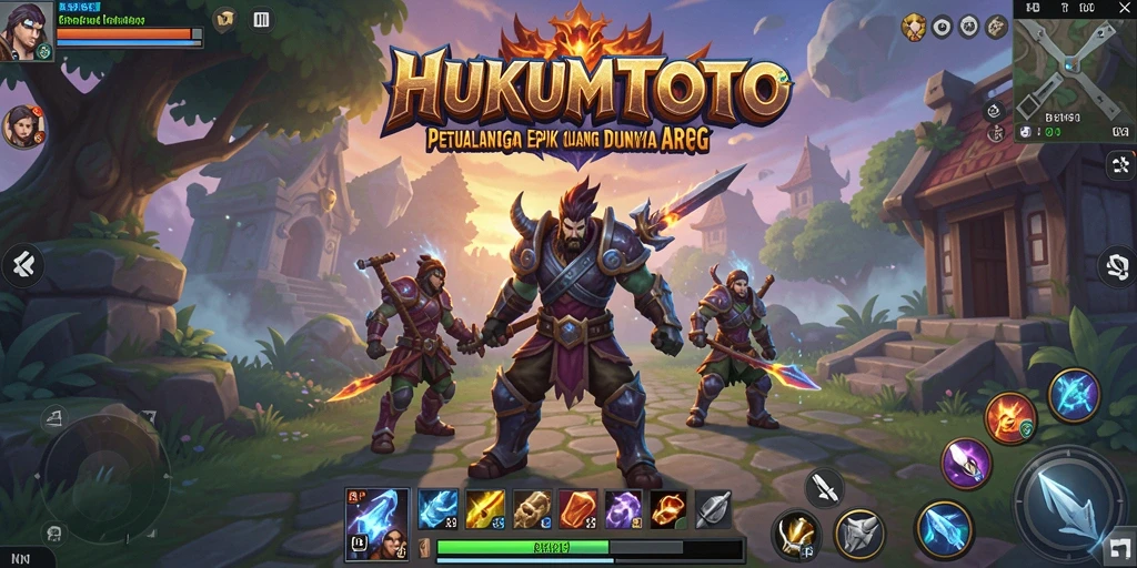 Screenshot gameplay HUKUMTOTO menampilkan pertarungan seru dan karakter dinamis.