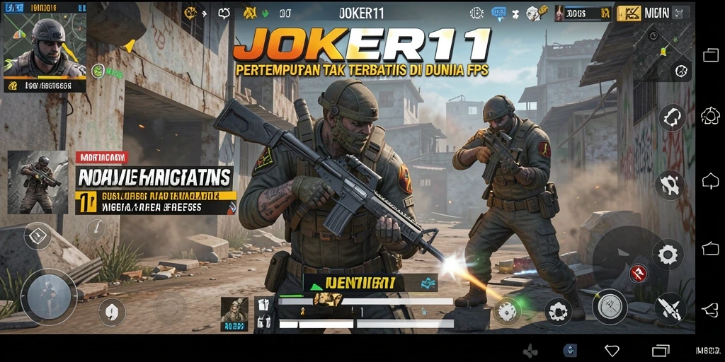 Tangkapan layar menampilkan aksi pertempuran intens di JOKER11.