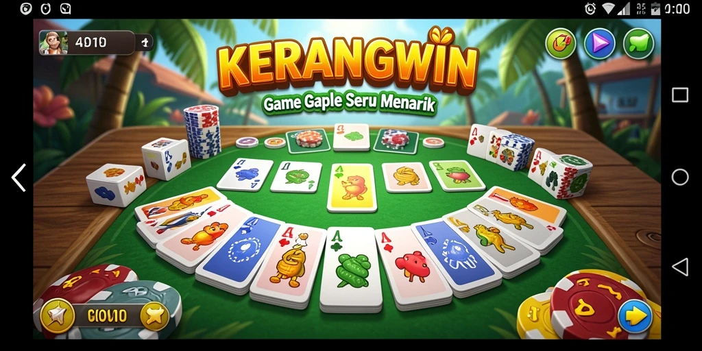 Tampilan menarik dari gameplay Gaple di KERANGWIN.