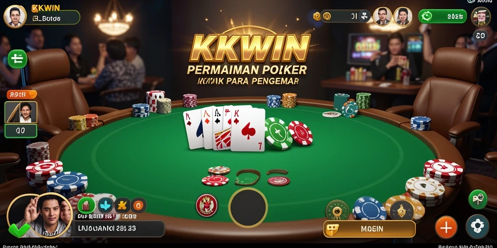 Tangkapan layar gameplay KKWIN yang menampilkan aksi seru permainan Poker.