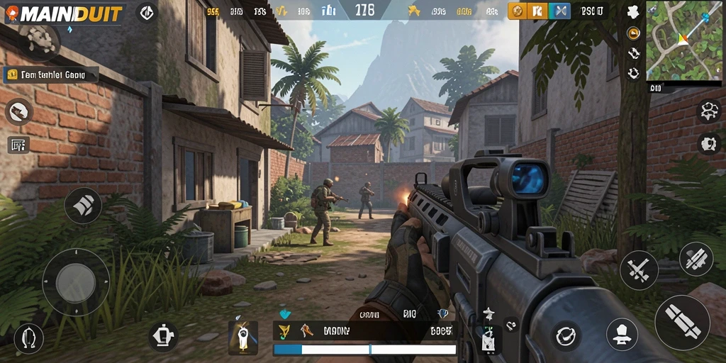 Tangkapan layar gameplay MAINDUIT yang menegangkan dalam pertempuran TPS.