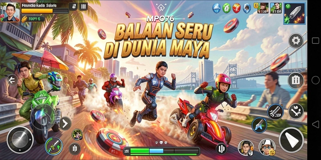 Tampilan gameplay MPO76 dengan aksi balapan yang mendebarkan.