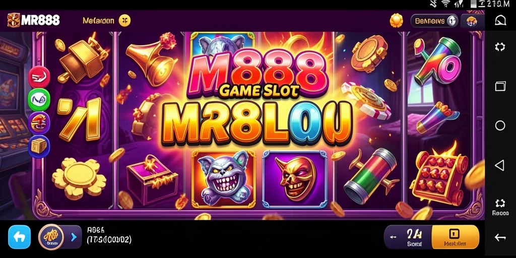 Tampilan gameplay MR888 yang seru dan menegangkan dengan tema slot menarik.