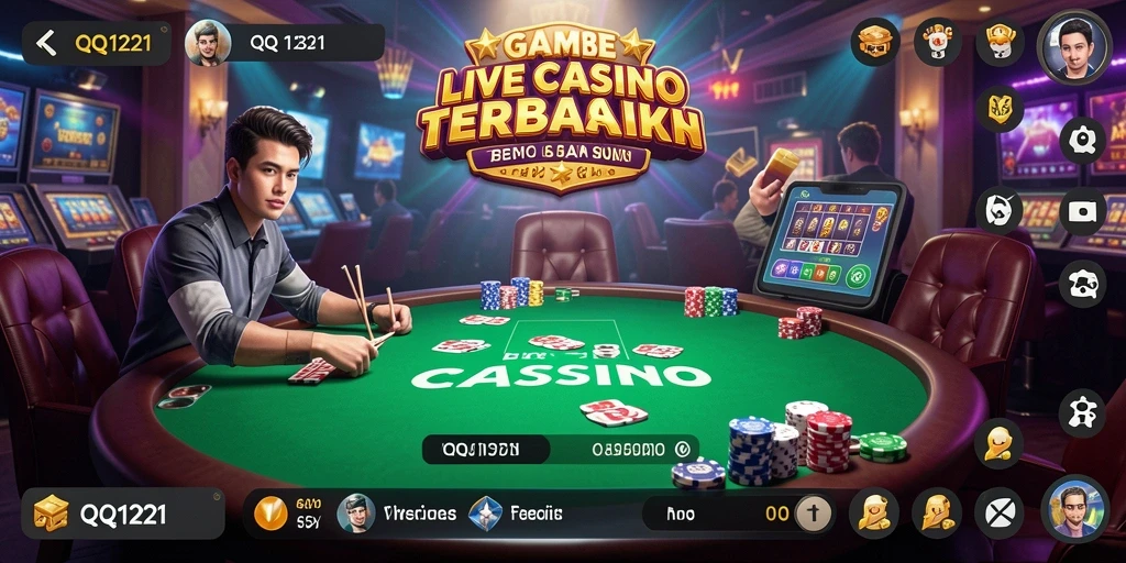 Tampilan gameplay Live Casino yang mendebarkan di QQ1221.
