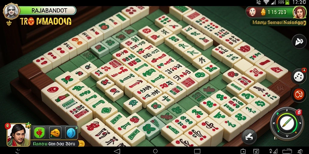 Tampilan gameplay seru di RAJABANDOT dengan ubin Mahjong.