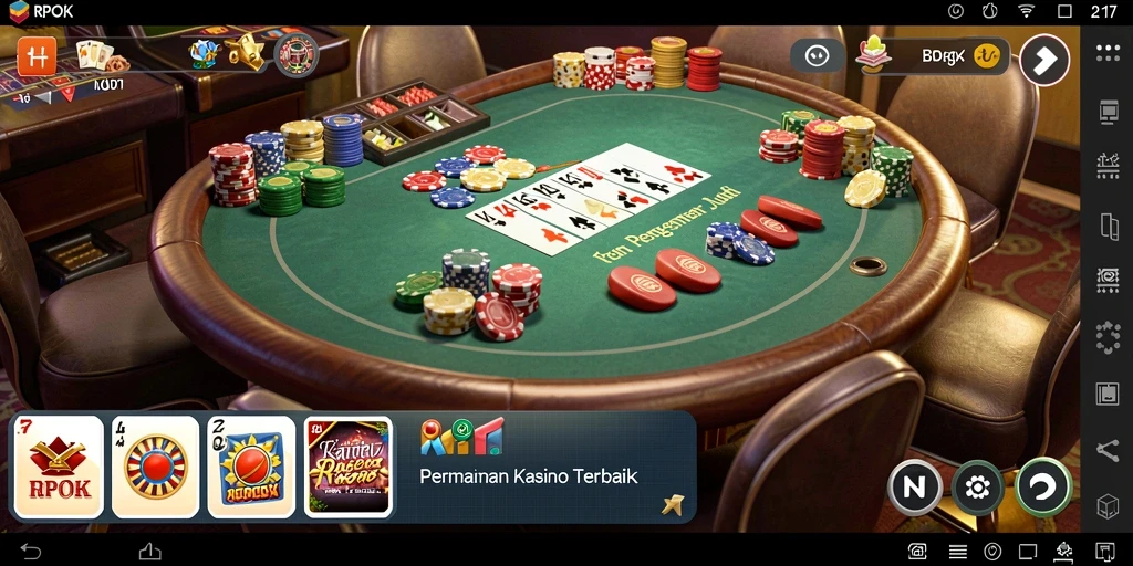 Screenshot game RPOK menampilkan gameplay Kasino yang dinamis dan menarik.