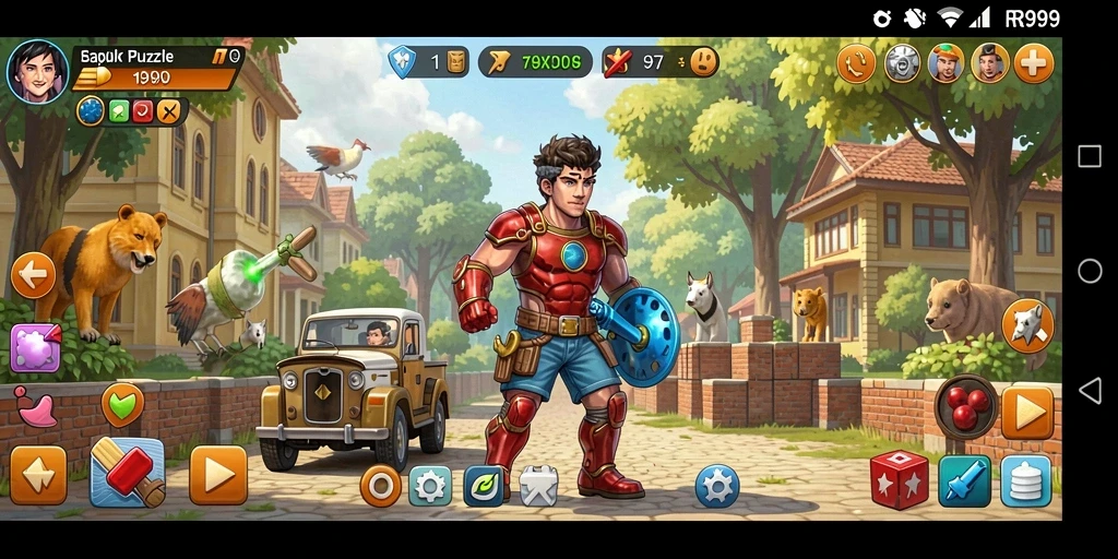 Screenshot gameplay dari RR999 menampilkan tantangan seru dalam permainan Puzzle.