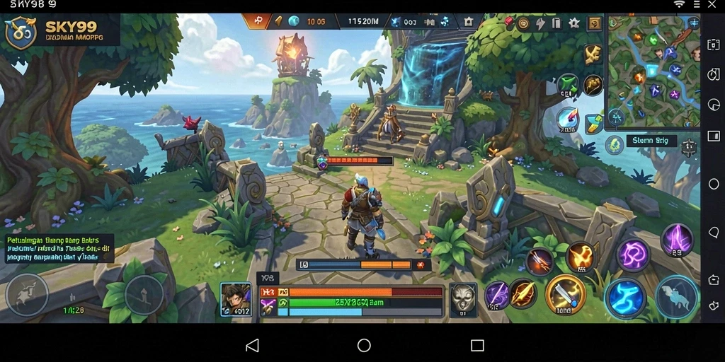 Tampilan aksi seru dalam gameplay MMORPG SKY99.