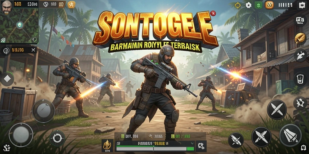Screenshot dari gameplay seru di SONTOGEL yang menampilkan aksi Battle Royale.