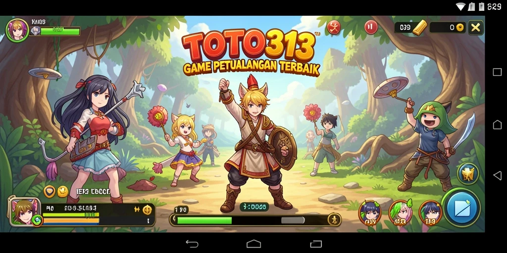 Tampilan menakjubkan dari karakter dan latar belakang gameplay Anime.