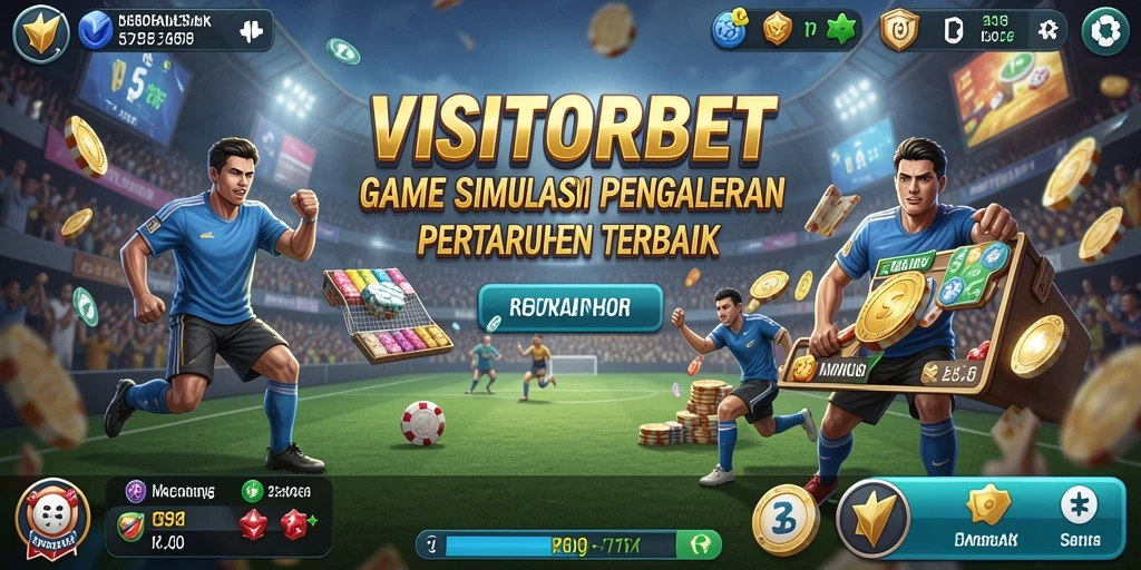 Screenshot utama VISITORBET menampilkan taruhan seru di meja poker virtual.
