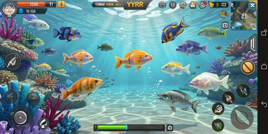 Tampilan menarik gameplay Tembak Ikan di YYRR.