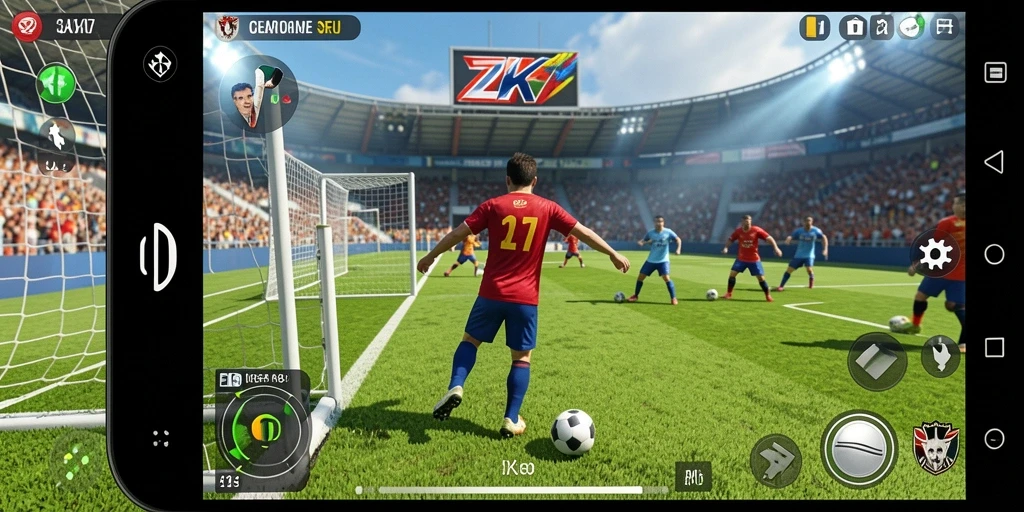 Tampilan gameplay seru dalam ZK7 yang menampilkan berbagai mode olahraga.